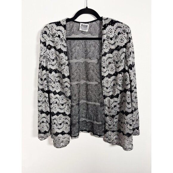 Vintage sparkly lacy 90s cardigan and tank set - Picture 3 of 7